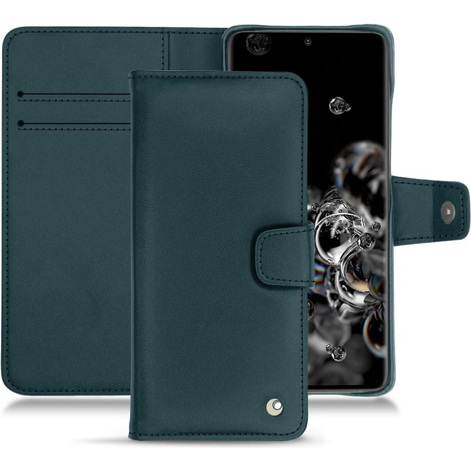 Noreve Lederschutzhülle Wallet (Samsung Galaxy S20+ 5G), Smartphone Hülle, Blau