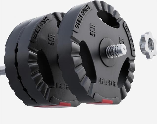 Actual product image Gorilla Sports weight plates (6 x 5 kg)