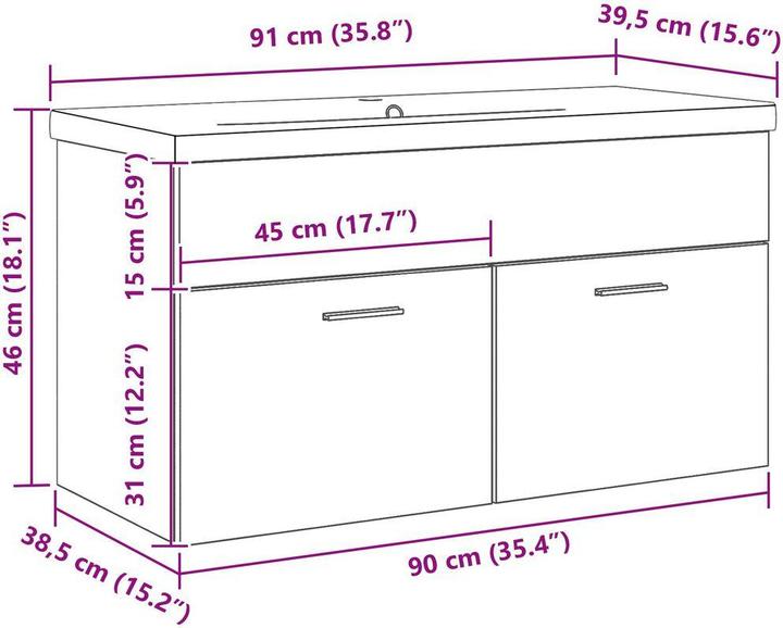 Actual product image vidaXL Badezimmerschrank