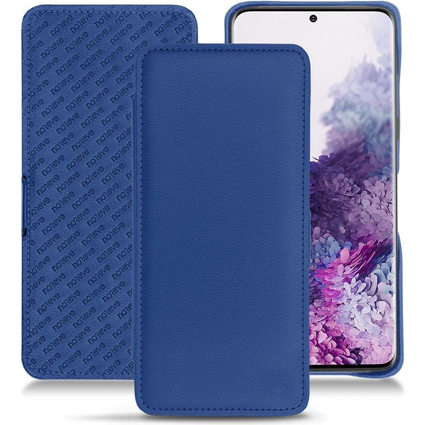 Noreve Lederschutzhülle horizontal (Samsung Galaxy S20), Smartphone Hülle, Blau