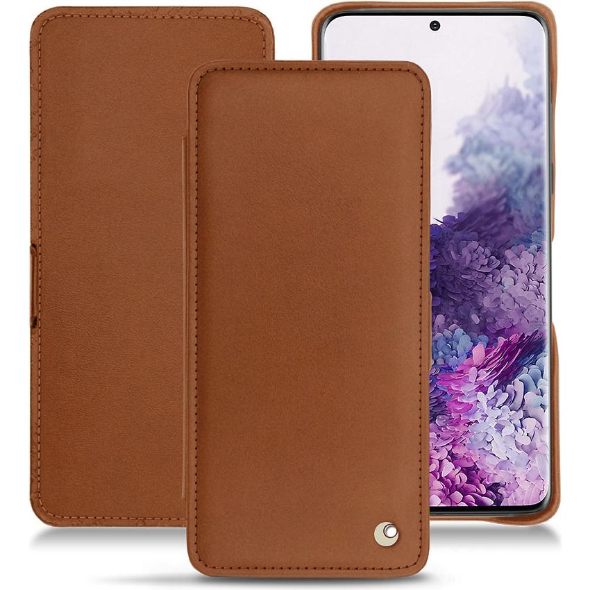 Noreve Lederschutzhülle horizontal (Samsung Galaxy S20), Smartphone Hülle, Braun