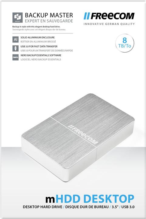 Produktbild Freecom mHDD Desktop Drive - 8TB Silver (8 TB)