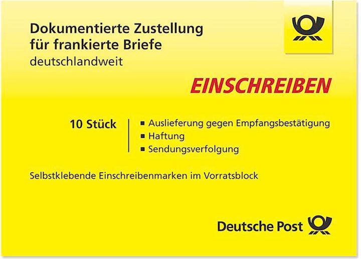 Immagine prodotto Deutsche Post 10 €2,65 Francobolli autoadesivi per raccomandata (1 x)