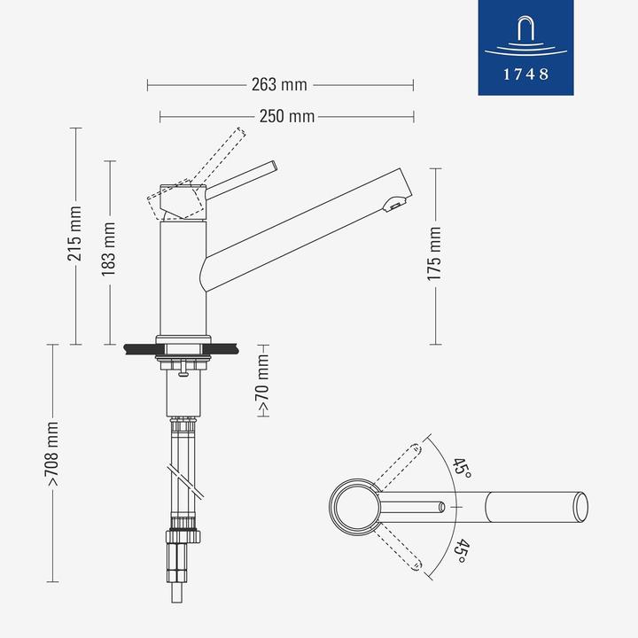 Actual product image Villeroy & Boch Como low-pressure kitchen mixer tap, stainless steel