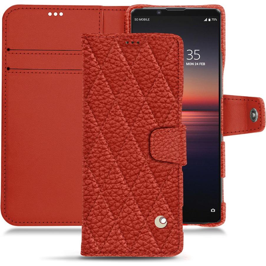 Thumbnail - Noreve Lederschutzhülle Wallet (Sony Xperia 1 II), Smartphone Hülle, Orange