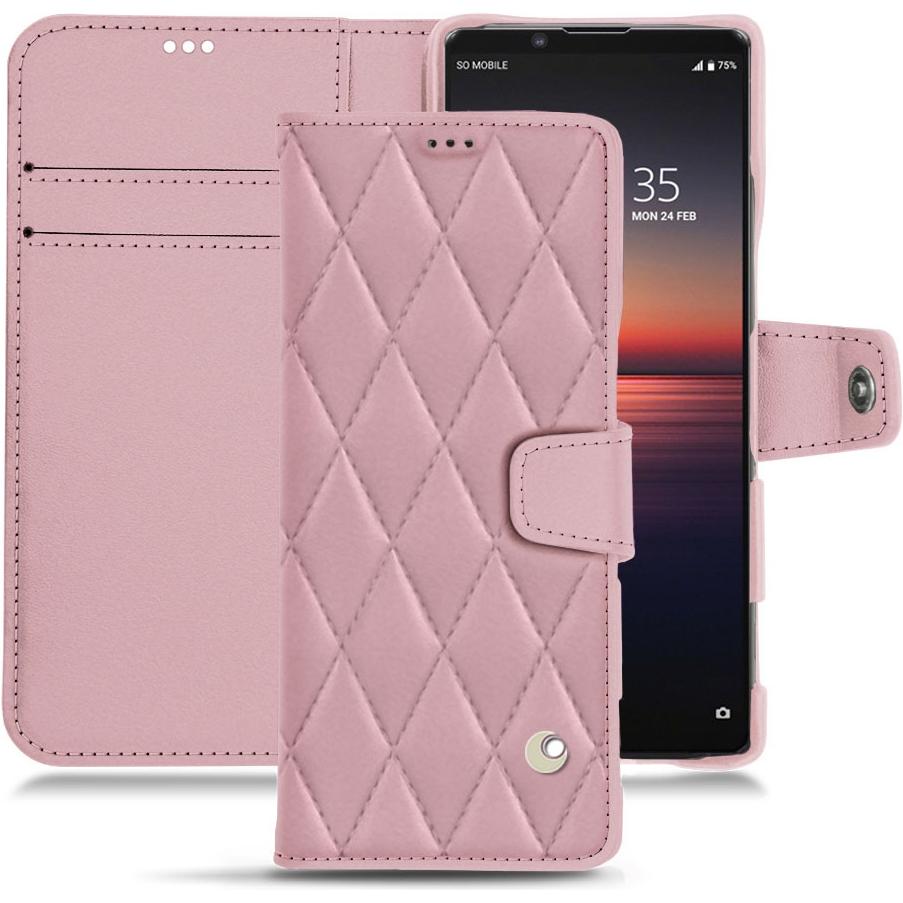 Thumbnail - Noreve Lederschutzhülle Wallet (Sony Xperia 1 II), Smartphone Hülle, Rosa