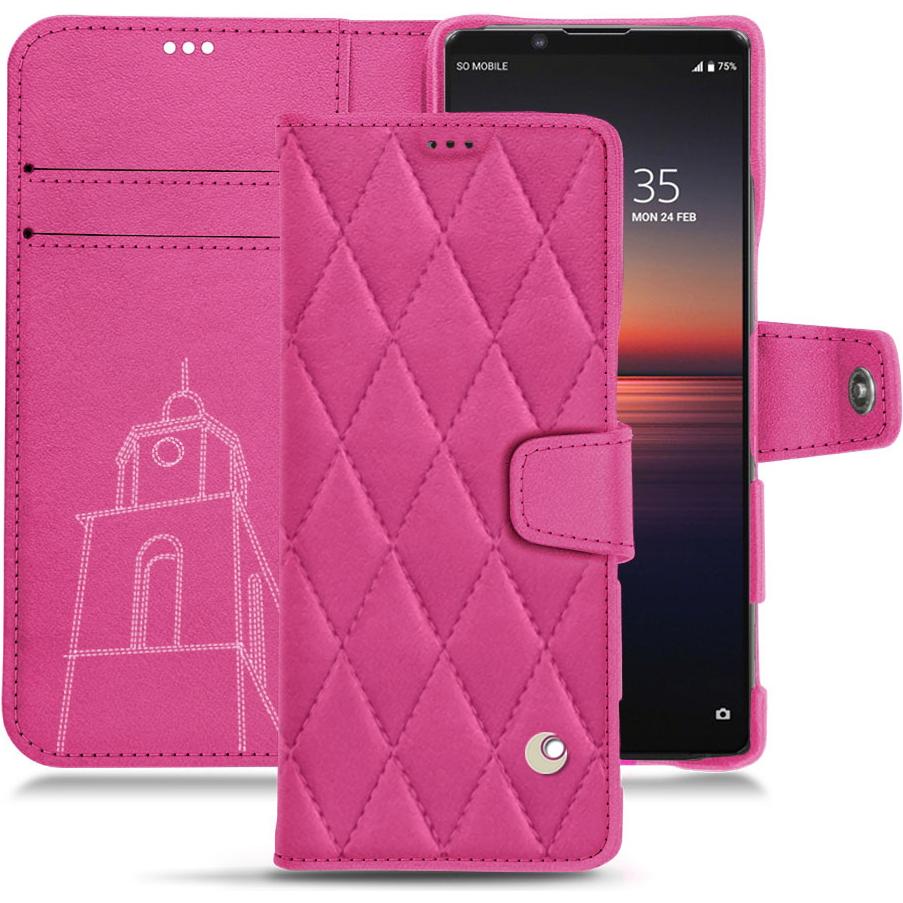 Thumbnail - Noreve Lederschutzhülle Wallet (Sony Xperia 1 II), Smartphone Hülle, Rosa