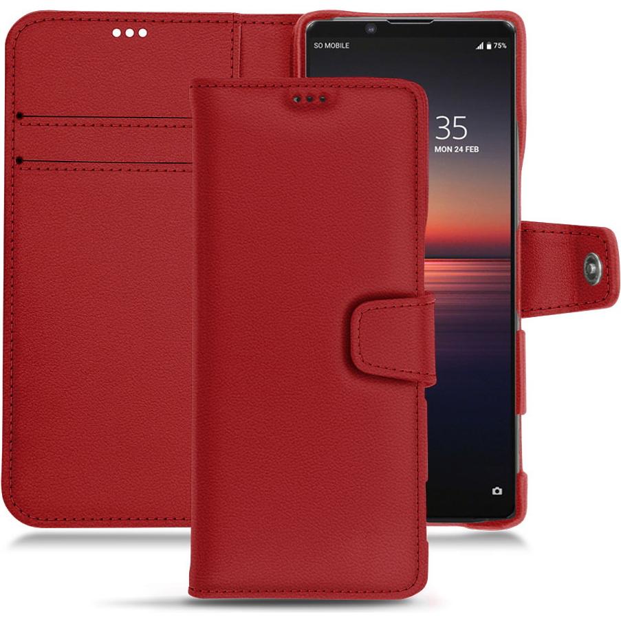 Thumbnail - Noreve Lederschutzhülle Wallet (Sony Xperia 1 II), Smartphone Hülle, Rot