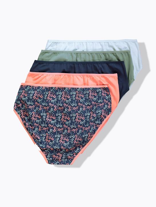 Produktbild Ulla Popken Midislips, 5er-Pack, Schleifenmuster/Farbe (50, 52, 5er Pack)