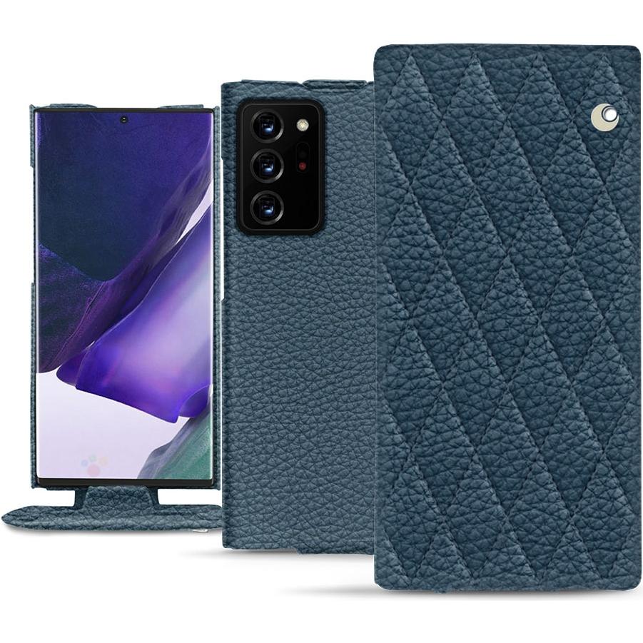 Noreve Lederschutzhülle vertikal (Samsung Galaxy Note 20 Ultra), Smartphone Hülle, Blau