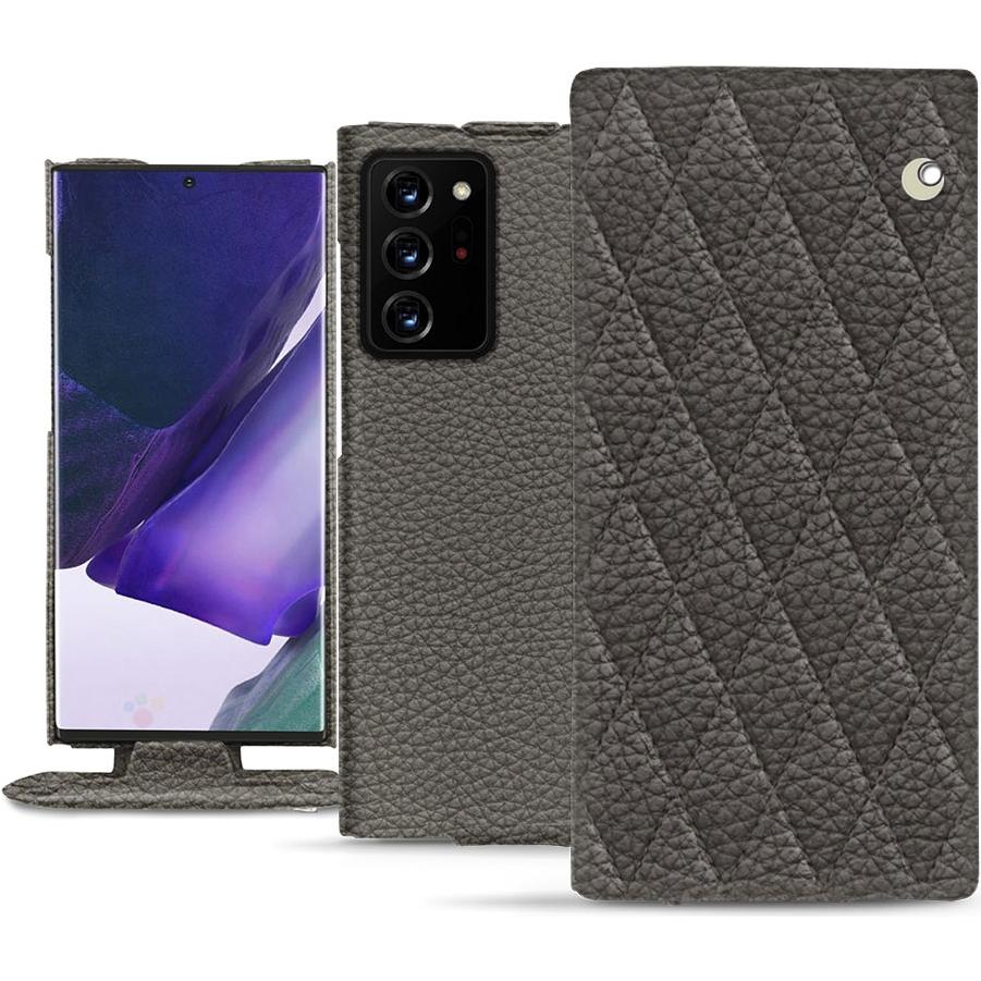 Noreve Lederschutzhülle vertikal (Samsung Galaxy Note 20 Ultra), Smartphone Hülle, Grau