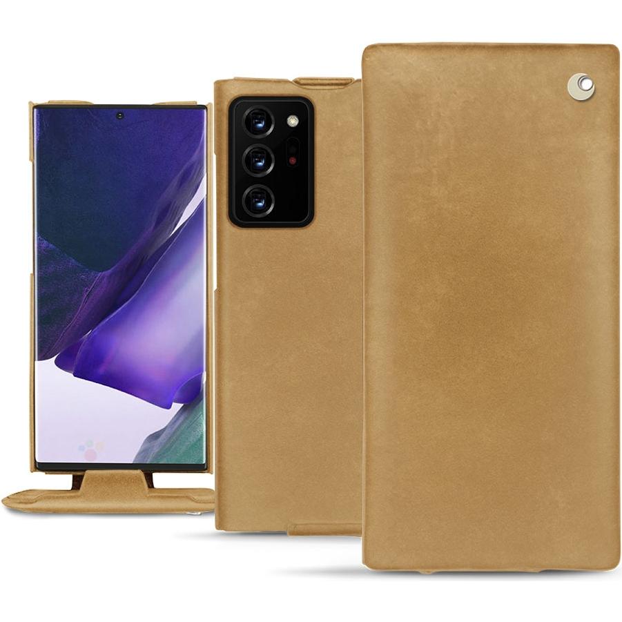 Noreve Lederschutzhülle vertikal (Samsung Galaxy Note 20 Ultra), Smartphone Hülle, Braun
