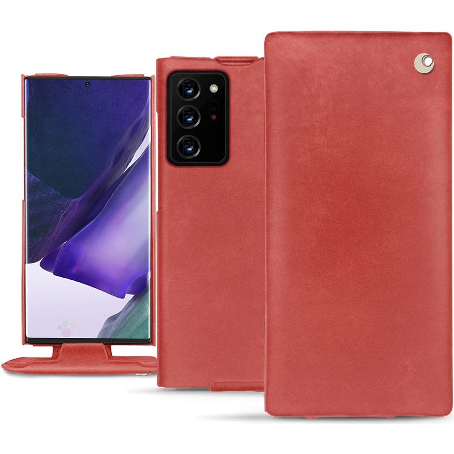 Noreve Lederschutzhülle vertikal (Samsung Galaxy Note 20 Ultra), Smartphone Hülle, Rot