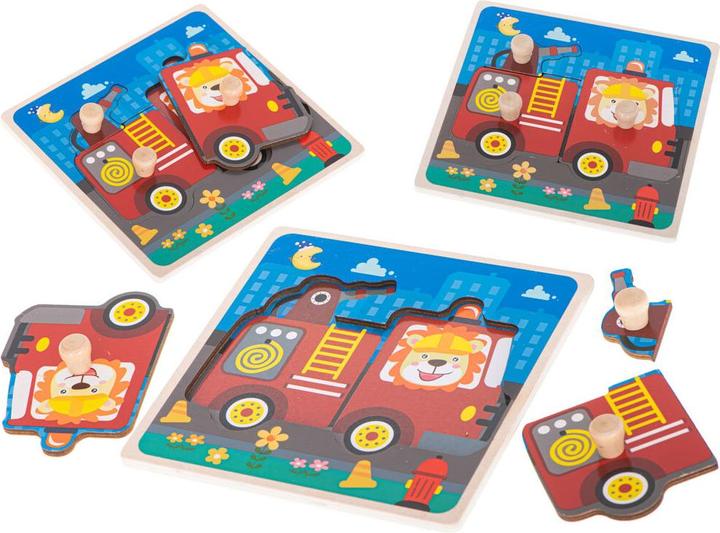 Produktbild Ikonka Feuerwehr Holzpuzzle