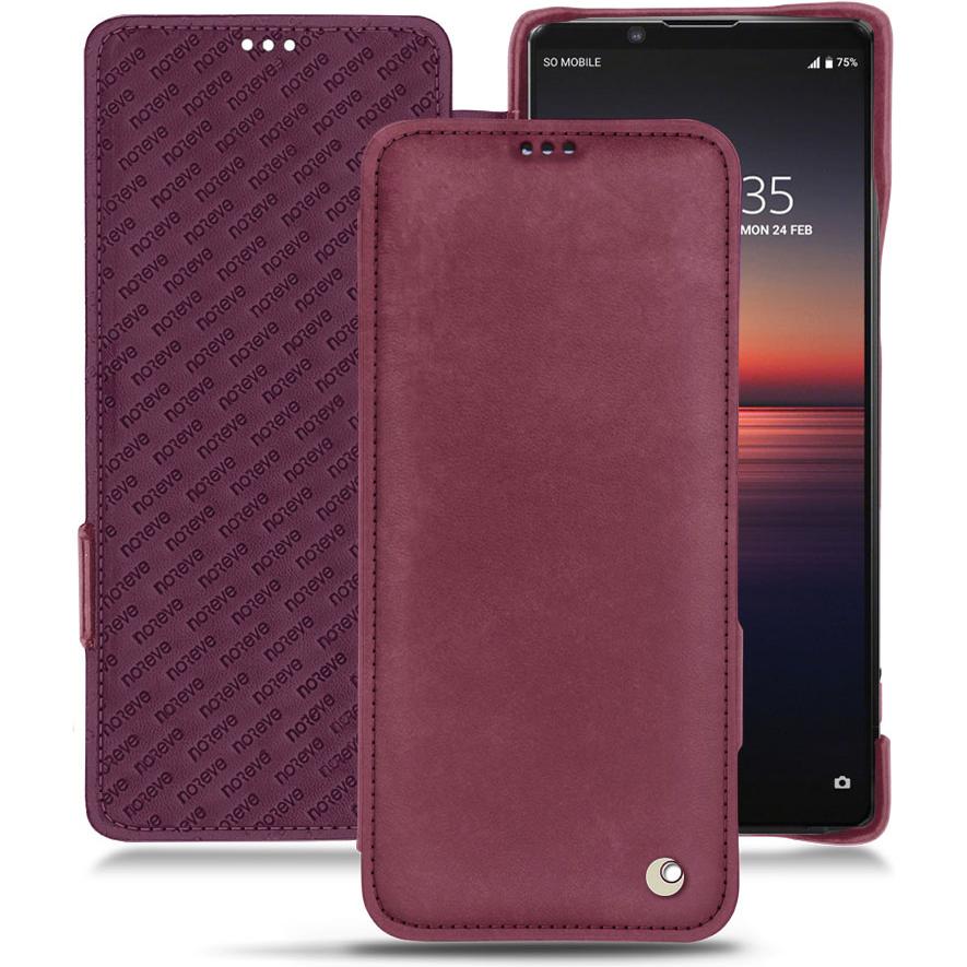 Noreve Lederschutzhülle horizontal (Sony Xperia 1 II), Smartphone Hülle, Violett