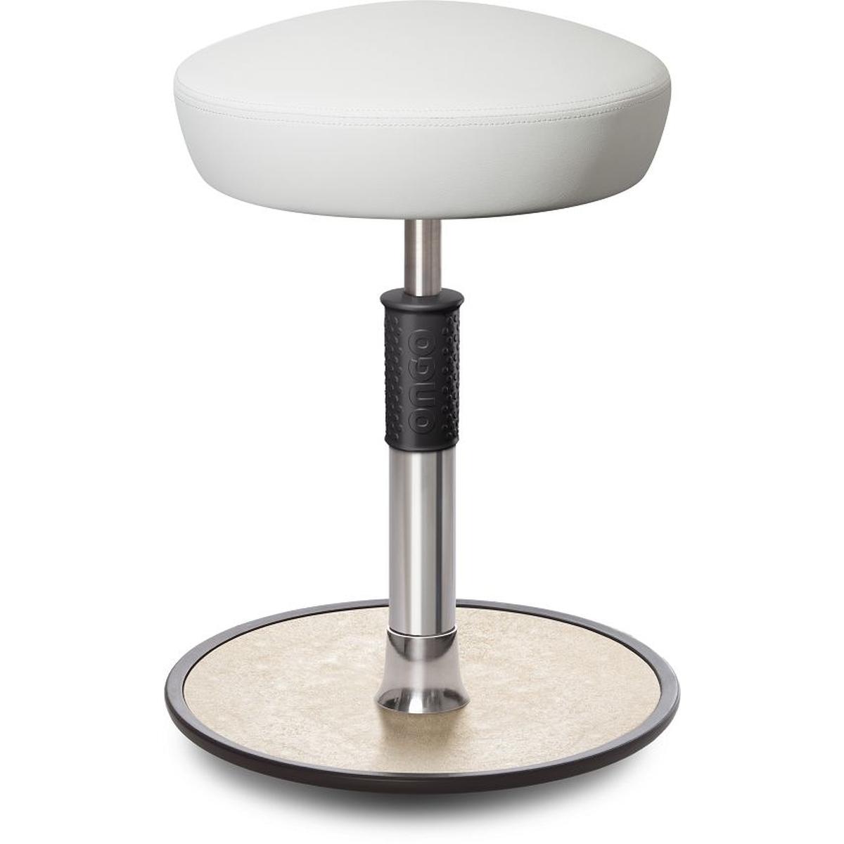 Ongo, Bürostuhl, Sitz- Stehhocker Free Regular Hutsitz skai Kunstleder Weiss chrom /cremeweiss
