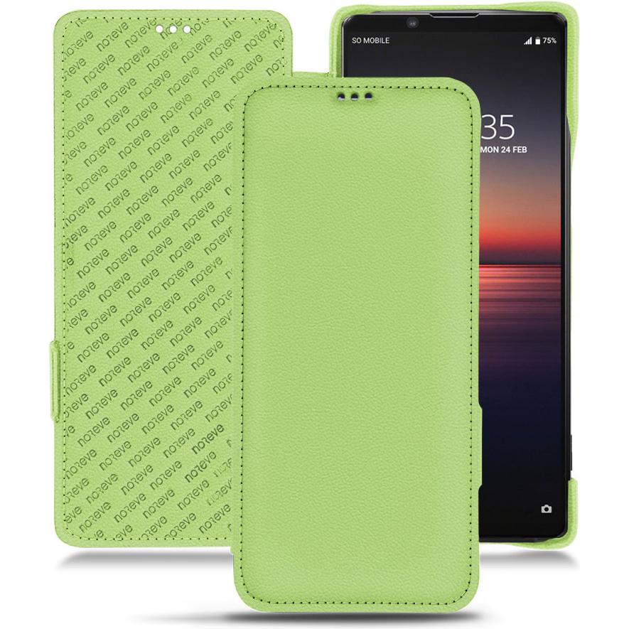 Thumbnail - Noreve Lederschutzhülle horizontal (Sony Xperia 1 II), Smartphone Hülle, Grün