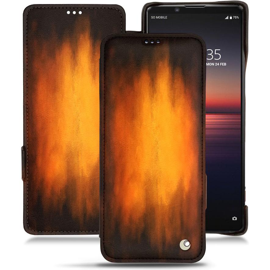 Thumbnail - Noreve Lederschutzhülle horizontal (Sony Xperia 1 II), Smartphone Hülle, Violett