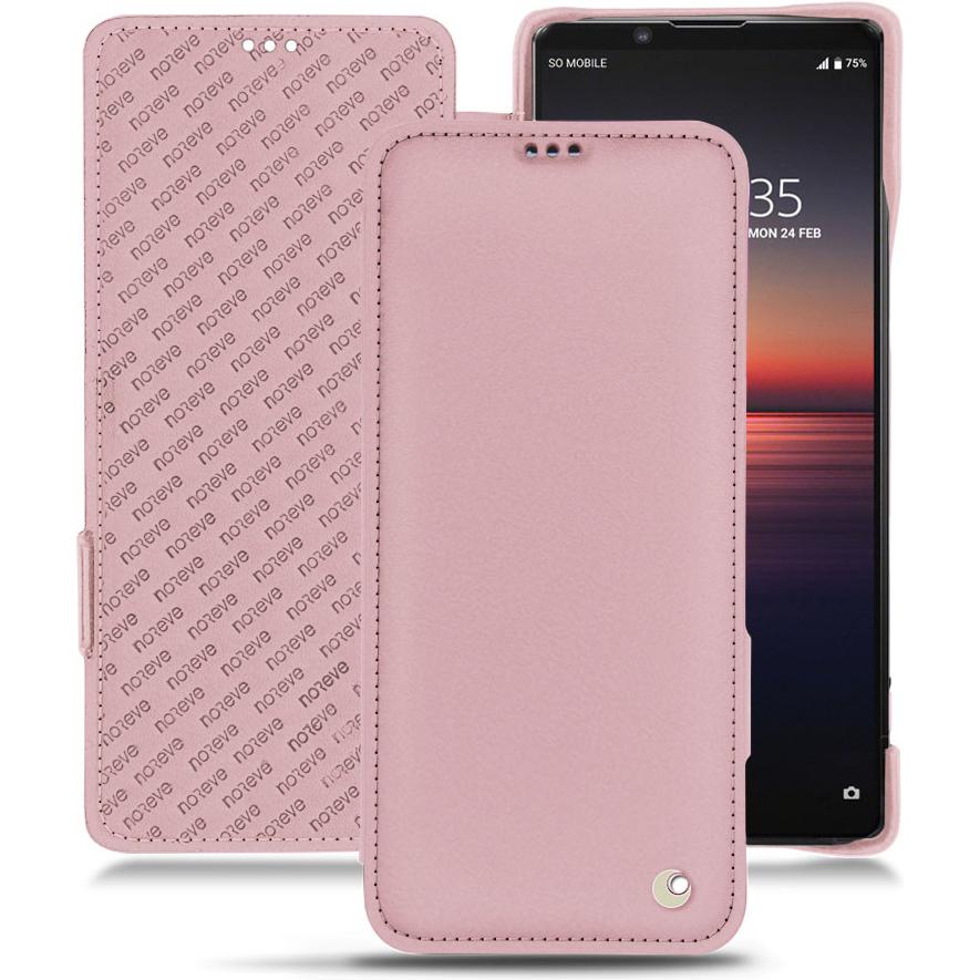 Noreve Lederschutzhülle horizontal (Sony Xperia 1 II), Smartphone Hülle, Rosa