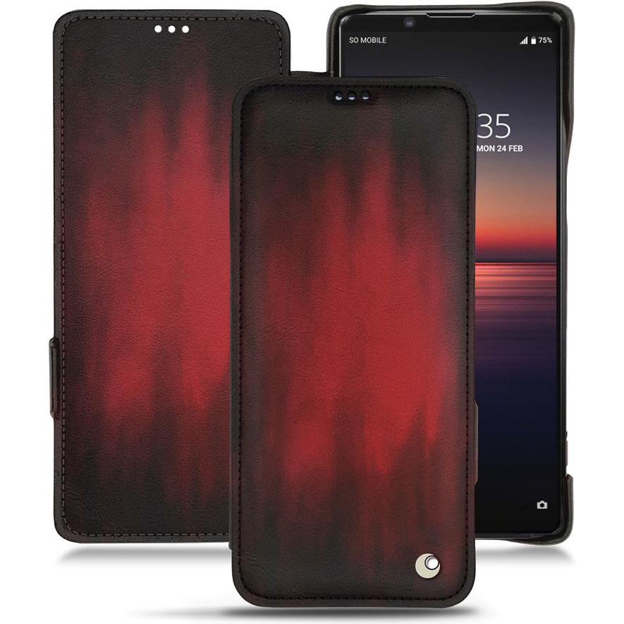 Thumbnail - Noreve Lederschutzhülle horizontal (Sony Xperia 1 II), Smartphone Hülle, Rot