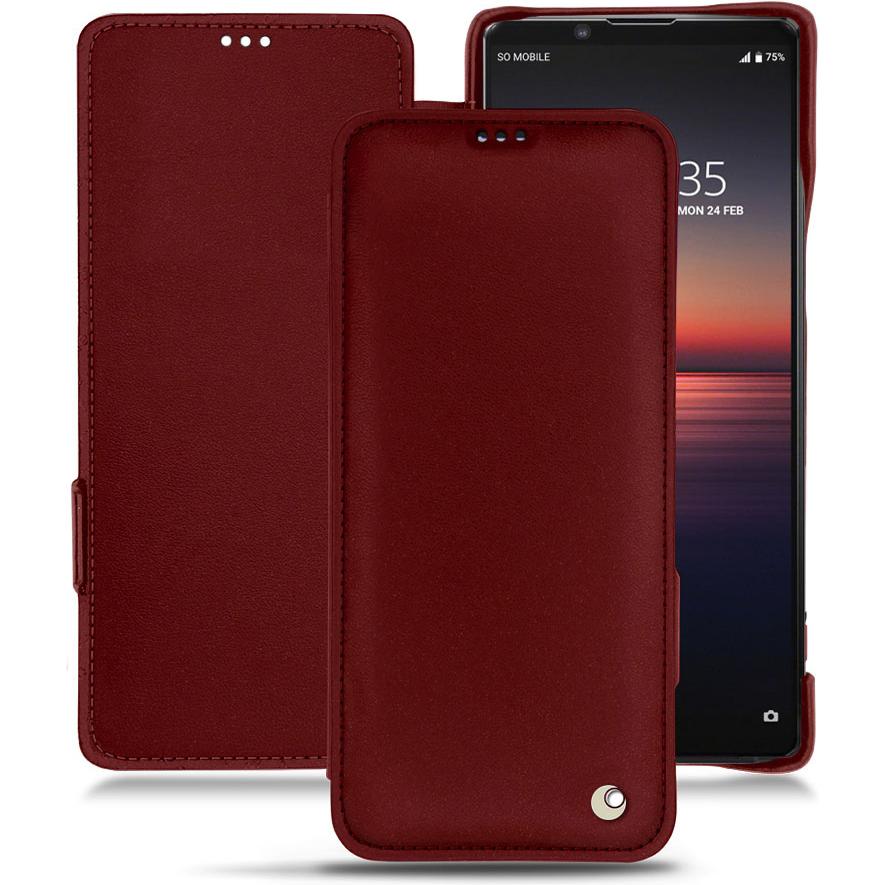 Thumbnail - Noreve Lederschutzhülle horizontal (Sony Xperia 1 II), Smartphone Hülle, Rot