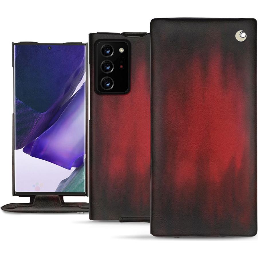 Noreve Lederschutzhülle vertikal (Samsung Galaxy Note 20 Ultra), Smartphone Hülle, Rot