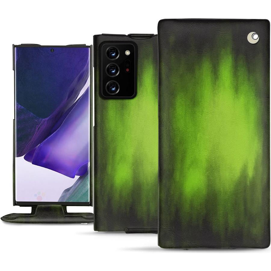 Noreve Lederschutzhülle vertikal (Samsung Galaxy Note 20 Ultra), Smartphone Hülle, Grün
