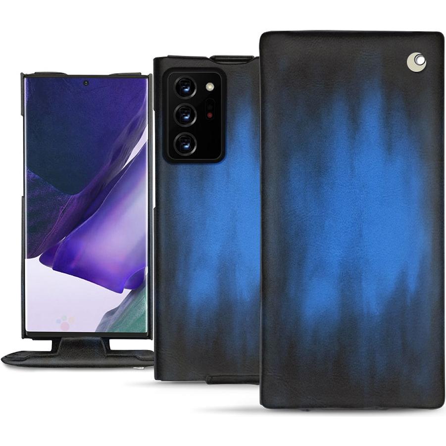Noreve Lederschutzhülle vertikal (Samsung Galaxy Note 20 Ultra), Smartphone Hülle, Blau