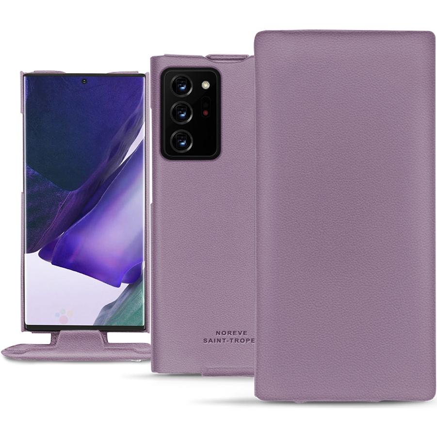 Noreve Lederschutzhülle vertikal (Samsung Galaxy Note 20 Ultra), Smartphone Hülle, Violett