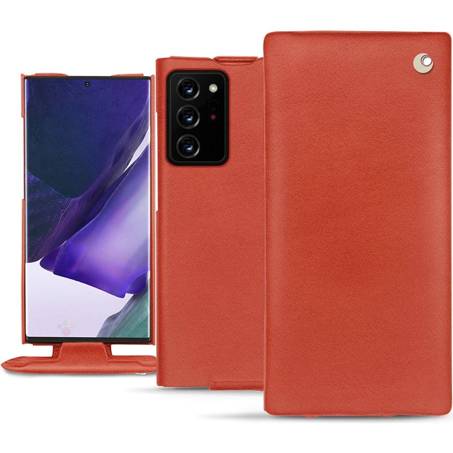 Noreve Lederschutzhülle vertikal (Samsung Galaxy Note 20 Ultra), Smartphone Hülle, Orange