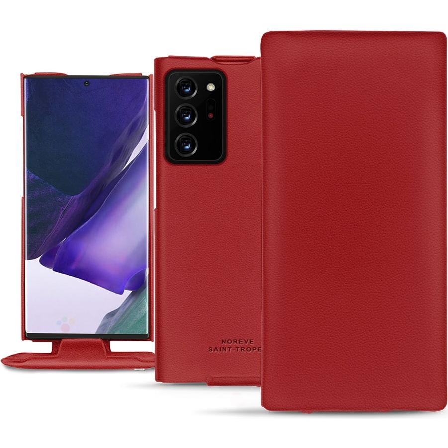 Noreve Lederschutzhülle vertikal (Samsung Galaxy Note 20 Ultra), Smartphone Hülle, Rot