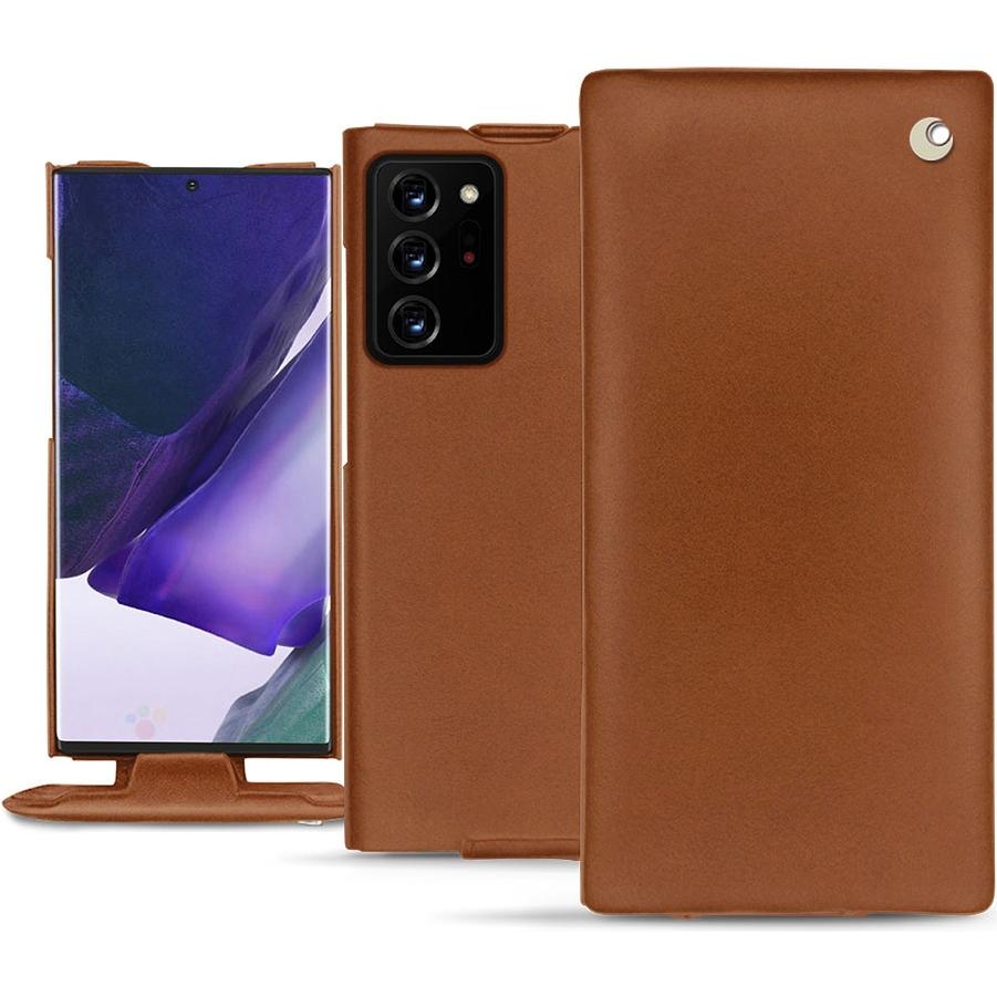Noreve Lederschutzhülle vertikal (Samsung Galaxy Note 20 Ultra), Smartphone Hülle, Braun
