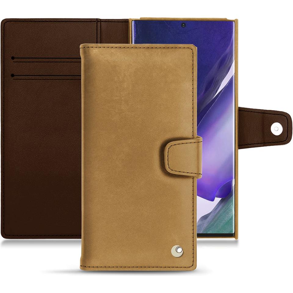Noreve Lederschutzhülle Wallet (Samsung Galaxy Note 20 Ultra), Smartphone Hülle, Braun