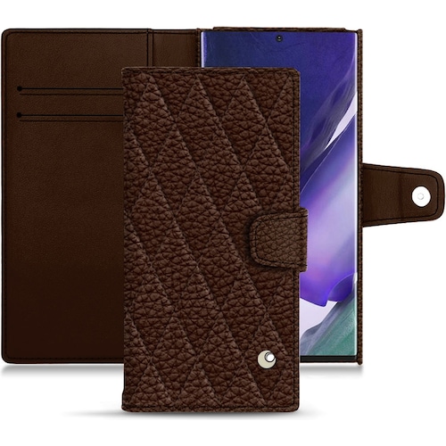 Noreve Lederschutzhülle Wallet (Samsung Galaxy Note 20 Ultra), Smartphone Hülle, Braun