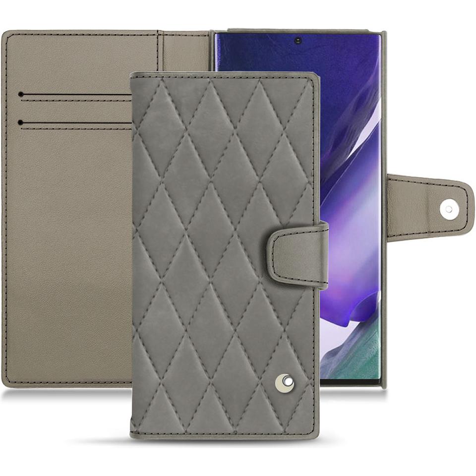 Noreve Lederschutzhülle Wallet (Samsung Galaxy Note 20 Ultra), Smartphone Hülle, Grau