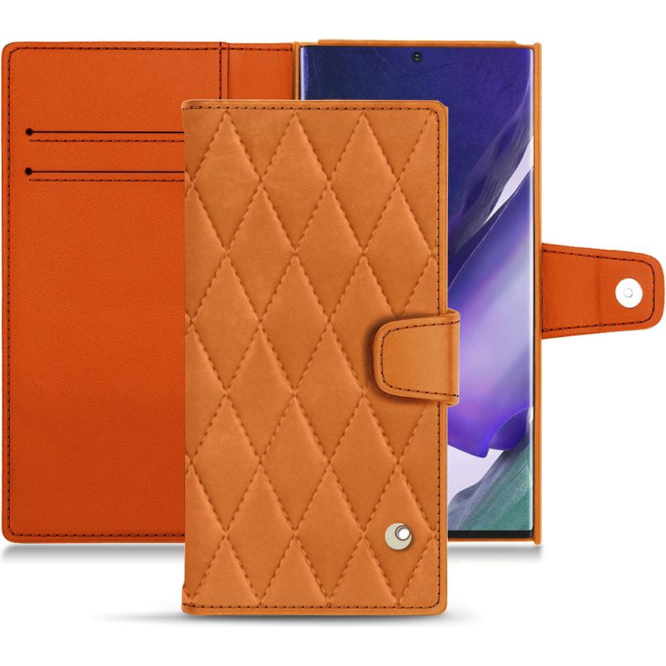 Noreve Lederschutzhülle Wallet (Samsung Galaxy Note 20 Ultra), Smartphone Hülle, Orange