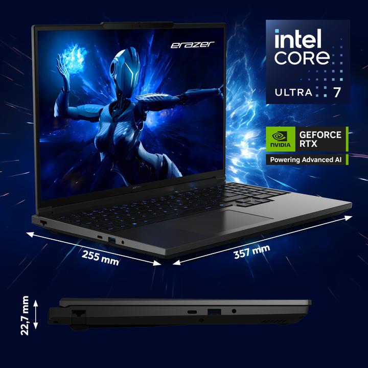 Immagine prodotto Medion ERAZER Major 16 X1 High-End Gaming Laptop (16", Intel Core Ultra 7 255HX, 32 GB, 2000 GB, Tastierino numerico)
