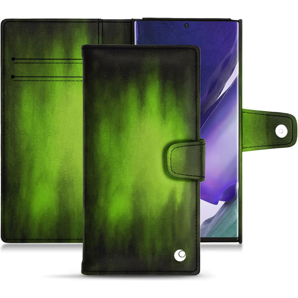 Noreve Lederschutzhülle Wallet (Samsung Galaxy Note 20 Ultra), Smartphone Hülle, Grün