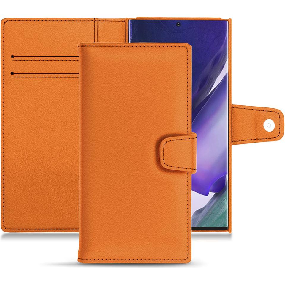 Noreve Lederschutzhülle Wallet (Samsung Galaxy Note 20 Ultra), Smartphone Hülle, Orange