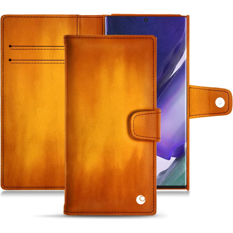 Noreve Lederschutzhülle Wallet (Samsung Galaxy Note 20 Ultra), Smartphone Hülle, Orange