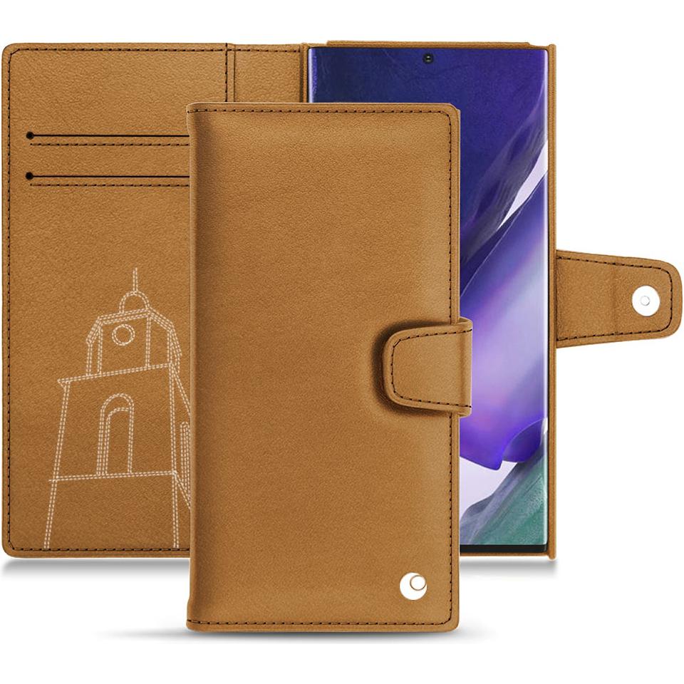 Noreve Lederschutzhülle Wallet (Samsung Galaxy Note 20 Ultra), Smartphone Hülle, Braun