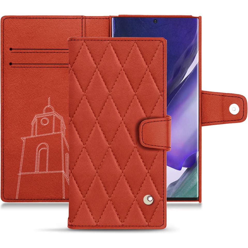 Noreve Lederschutzhülle Wallet (Samsung Galaxy Note 20 Ultra), Smartphone Hülle, Orange