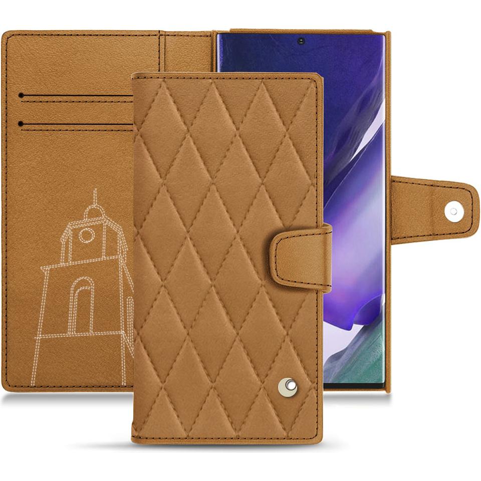 Noreve Lederschutzhülle Wallet (Samsung Galaxy Note 20 Ultra), Smartphone Hülle, Braun