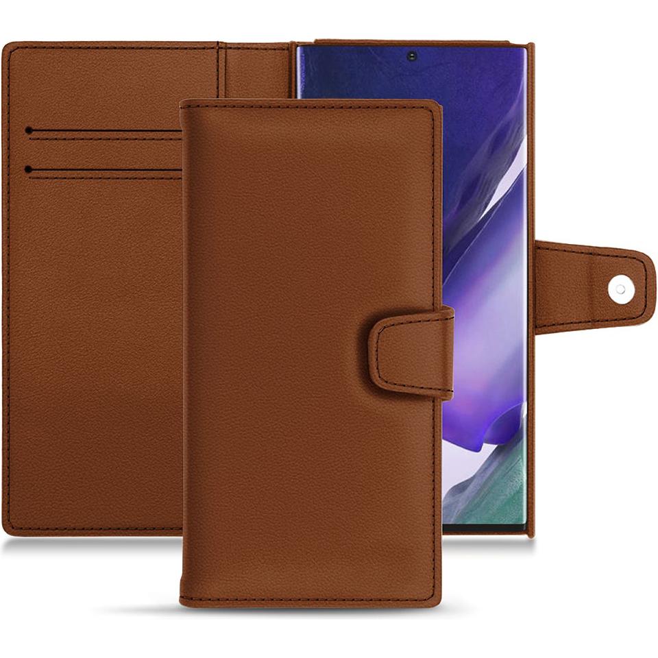 Noreve Lederschutzhülle Wallet (Samsung Galaxy Note 20 Ultra), Smartphone Hülle, Braun