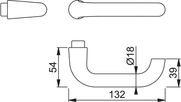 Produktbild Hoppe Türdrückerlochteil Paris 138L Aluminium F2 / neusilberfarbig Vierkant 8 mm DIN links / rechts (Türgriff)