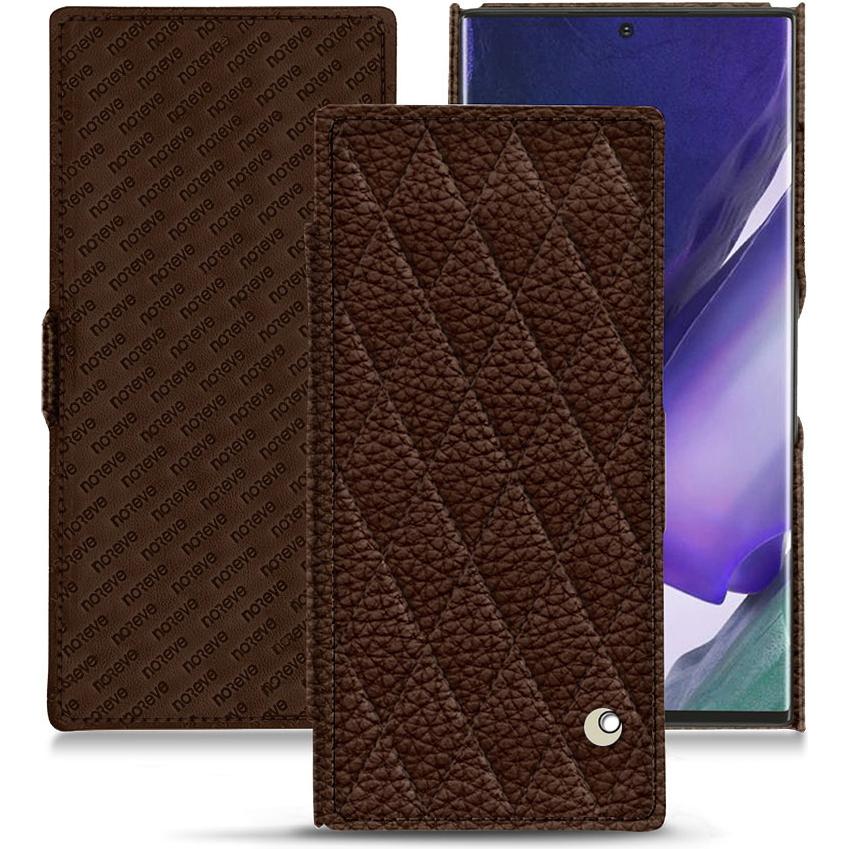 Noreve Lederschutzhülle horizontal (Samsung Galaxy Note 20 Ultra), Smartphone Hülle, Braun