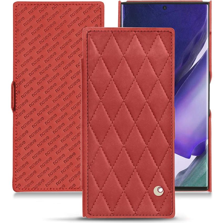 Noreve Lederschutzhülle horizontal (Samsung Galaxy Note 20 Ultra), Smartphone Hülle, Rot