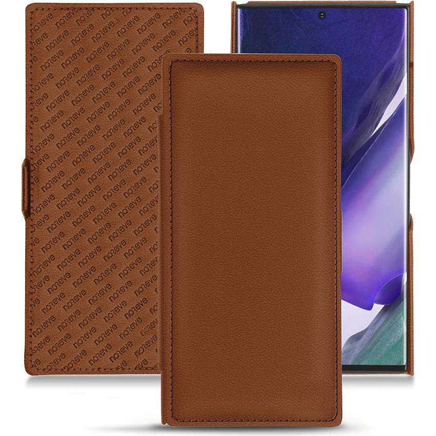 Noreve Lederschutzhülle horizontal (Samsung Galaxy Note 20 Ultra), Smartphone Hülle, Braun