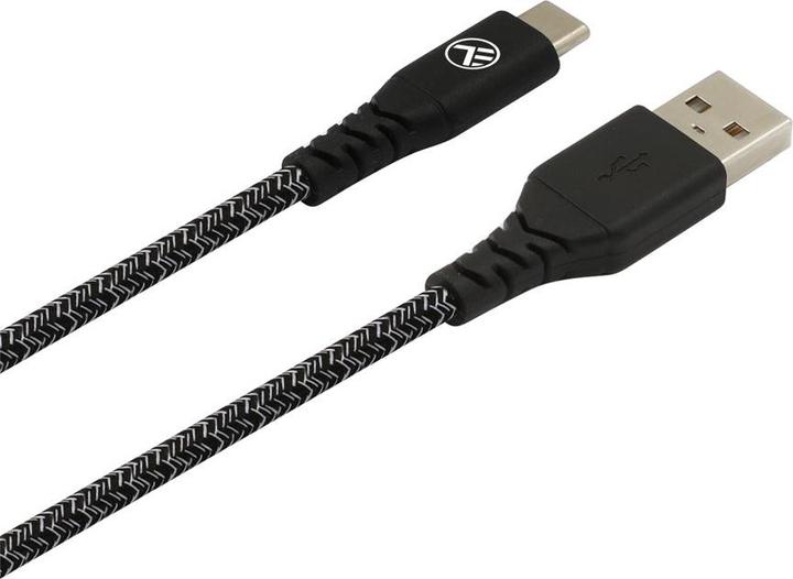 Actual product image Tellur Green Data Cable USB to Type-C 3A 1m Nylon Black (1 m, USB 3.2 Gen 2)