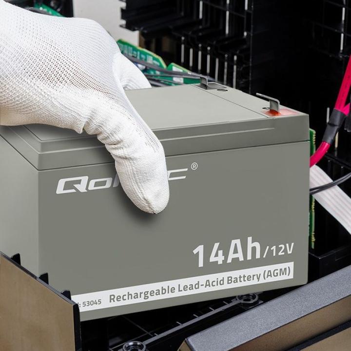 Actual product image Qoltec 53045 - Battery / accumulator - 14 Ah - 12 V - White - 210 A - 15 cm (12 V, 14 Ah)